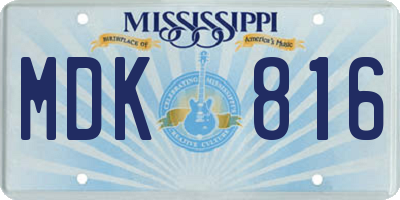 MS license plate MDK816