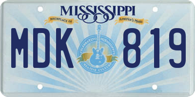 MS license plate MDK819