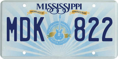 MS license plate MDK822