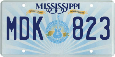 MS license plate MDK823