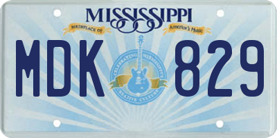 MS license plate MDK829