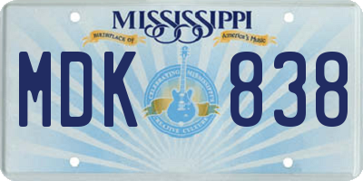 MS license plate MDK838