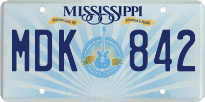 MS license plate MDK842