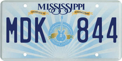 MS license plate MDK844