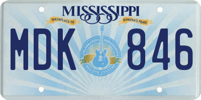 MS license plate MDK846
