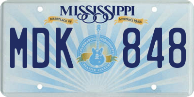MS license plate MDK848