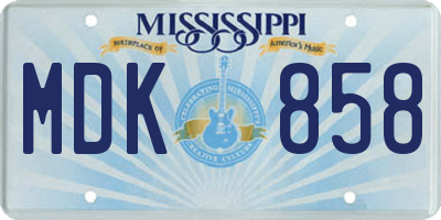 MS license plate MDK858