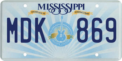 MS license plate MDK869