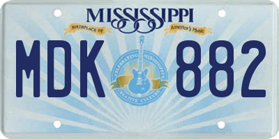 MS license plate MDK882