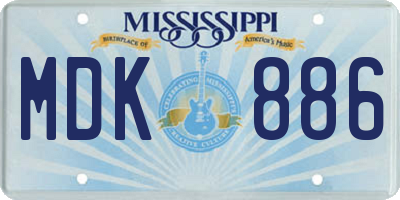 MS license plate MDK886