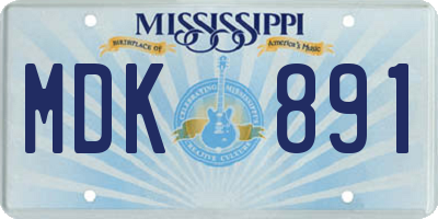MS license plate MDK891
