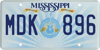 MS license plate MDK896