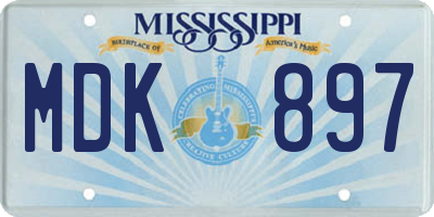 MS license plate MDK897