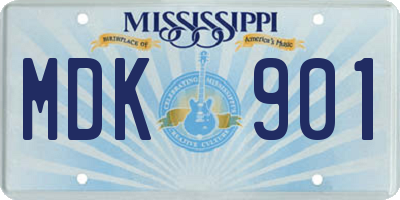 MS license plate MDK901