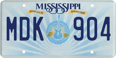 MS license plate MDK904