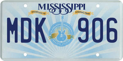 MS license plate MDK906