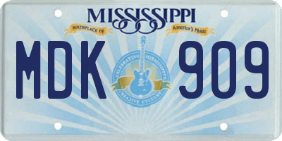MS license plate MDK909