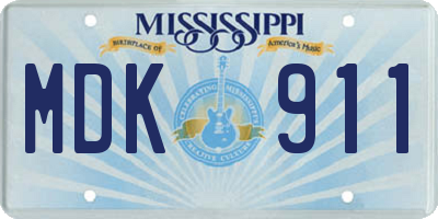 MS license plate MDK911