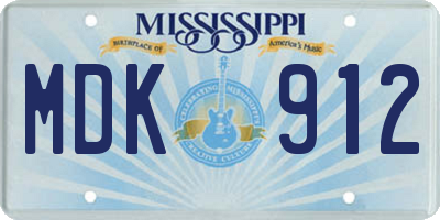 MS license plate MDK912