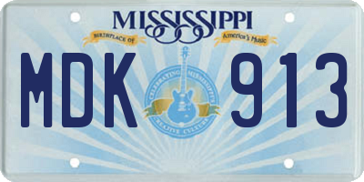 MS license plate MDK913
