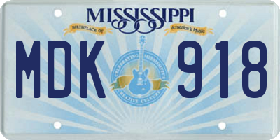 MS license plate MDK918