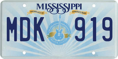 MS license plate MDK919
