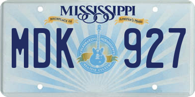 MS license plate MDK927