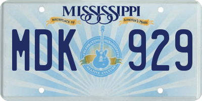 MS license plate MDK929