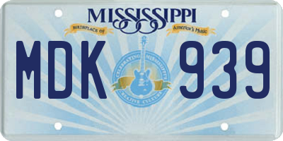 MS license plate MDK939