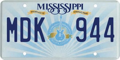 MS license plate MDK944