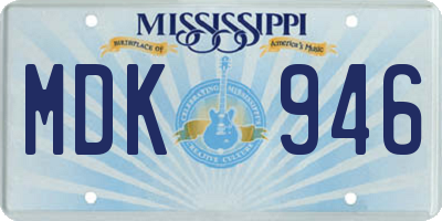 MS license plate MDK946