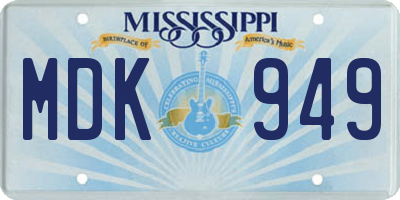 MS license plate MDK949