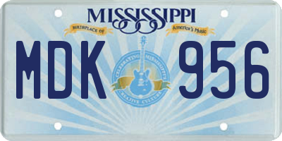 MS license plate MDK956
