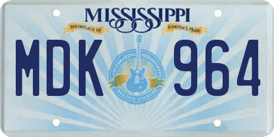 MS license plate MDK964