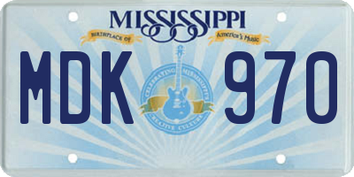 MS license plate MDK970