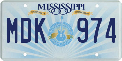 MS license plate MDK974