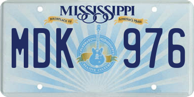 MS license plate MDK976
