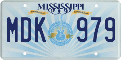 MS license plate MDK979
