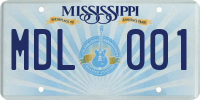MS license plate MDL001