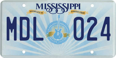 MS license plate MDL024