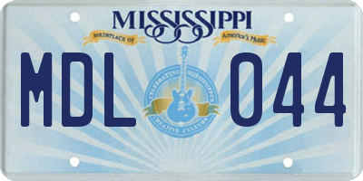 MS license plate MDL044