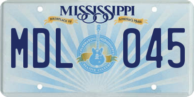 MS license plate MDL045