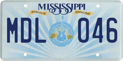 MS license plate MDL046