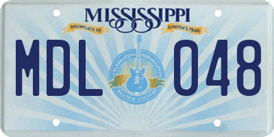 MS license plate MDL048