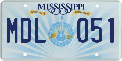 MS license plate MDL051