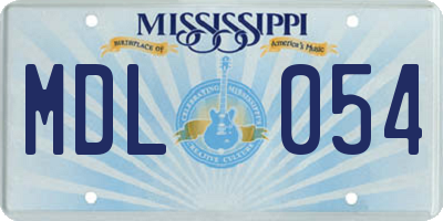 MS license plate MDL054