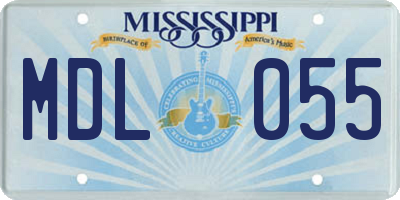 MS license plate MDL055