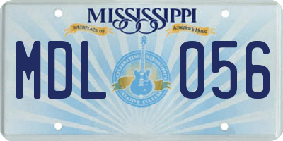 MS license plate MDL056