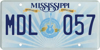 MS license plate MDL057