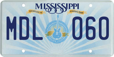 MS license plate MDL060